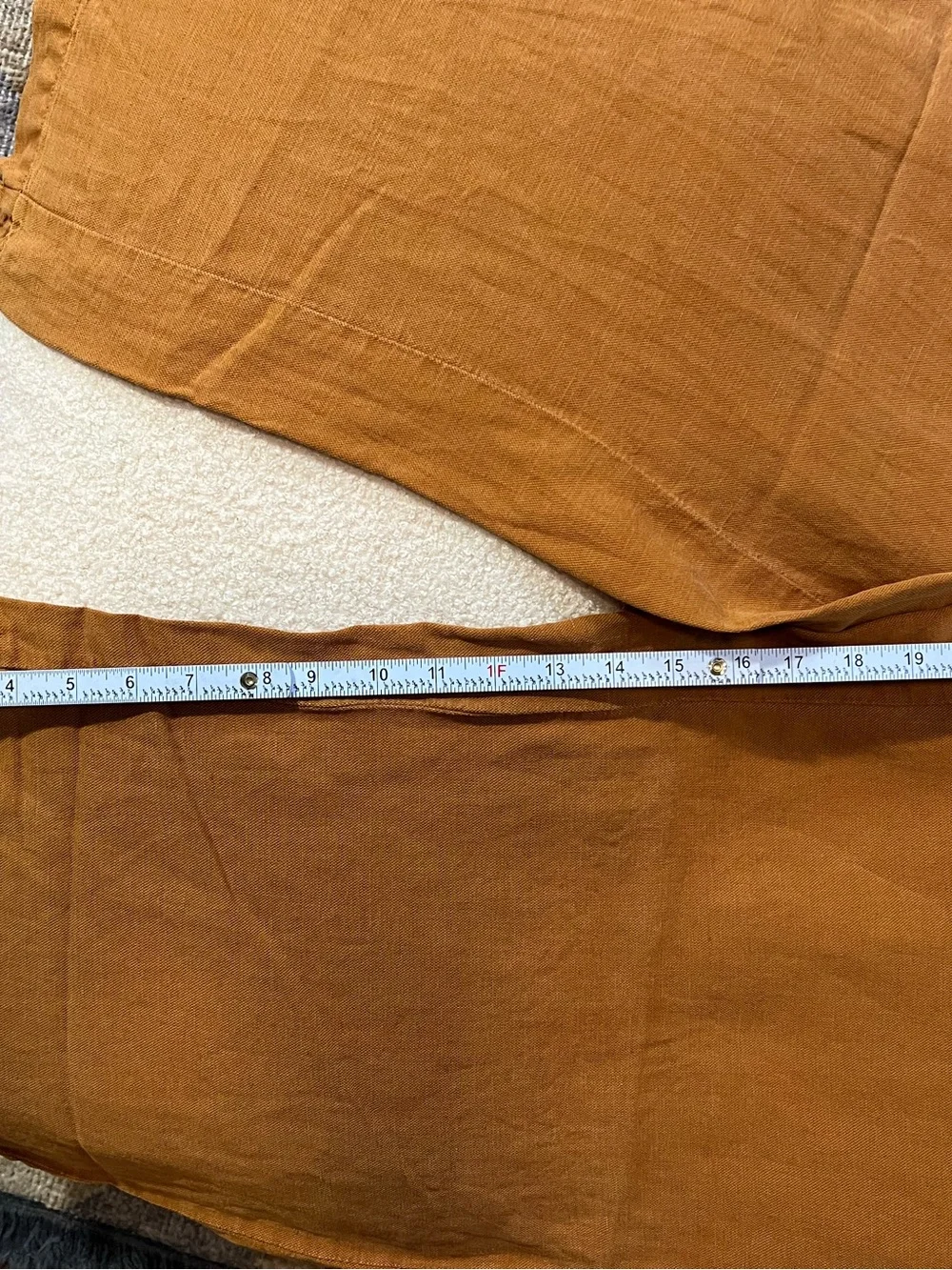 Joie Linen Lyocell Wide Barrel Leg Pants Brown/Rust L Pull On